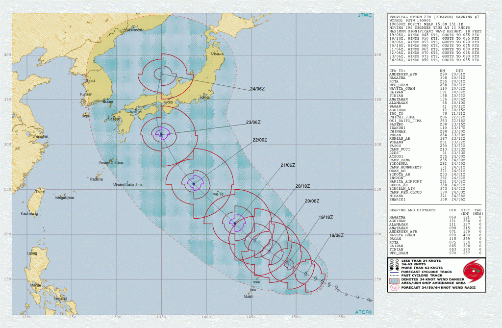 台風20号(2018)米軍最新進路予想図！ヨーロッパ予想#3